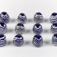Reproduction blue and white glass gaming pieces