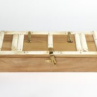 Reproduction wooden box with bone strip decoration
