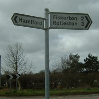 Signpost showing Hazelford, Fiskerton and Rolleston © Judith Jesch