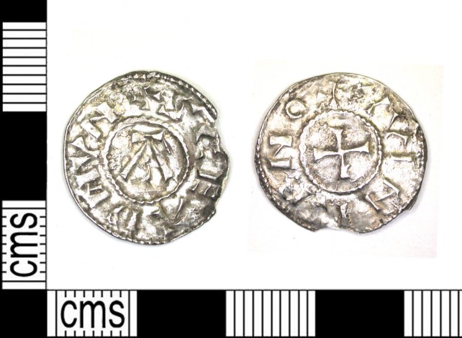 A silver St Edmund memorial penny found in Melton, Leicestershire. (c) Leicestershire County Council, CC BY 2.0