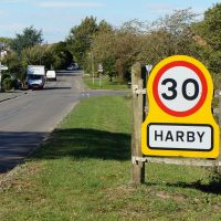 Village sign of Harby
