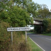 Signpost showing Stragglethorpe © Judith Jesch