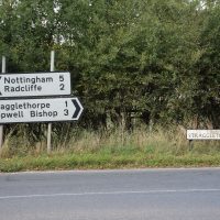 Signposts showing Nottingham, Radcliffe, Stragglethorpe, Cropwell Bishop © Judith Jesch