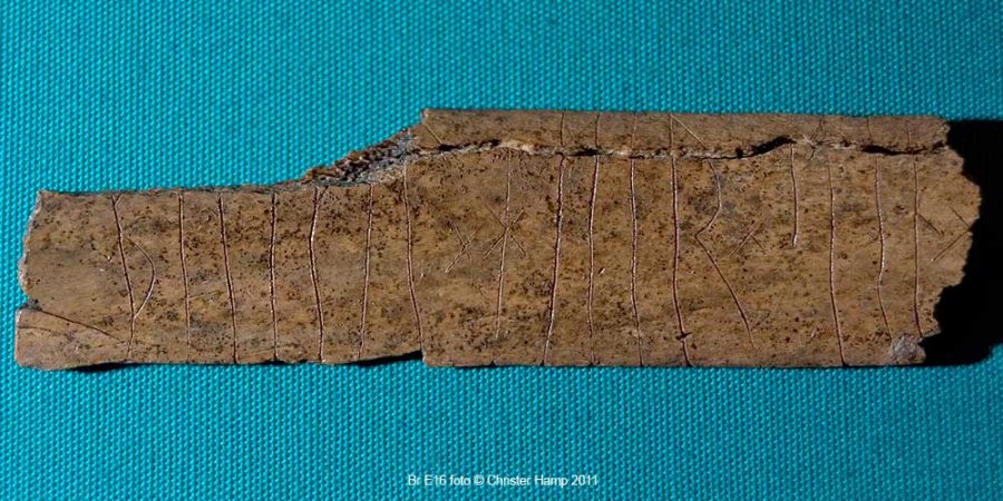 Cow’s rib with runic inscription from St Benedict’s Square, Lincoln. (c) Christer Hamp, 2011, courtesy of The Collection, Lincoln