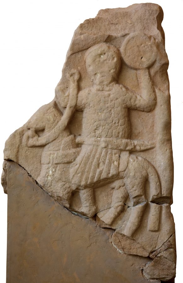 A carving on the Repton stone depicting a mounted warrior. (c) Derby Museums 2019