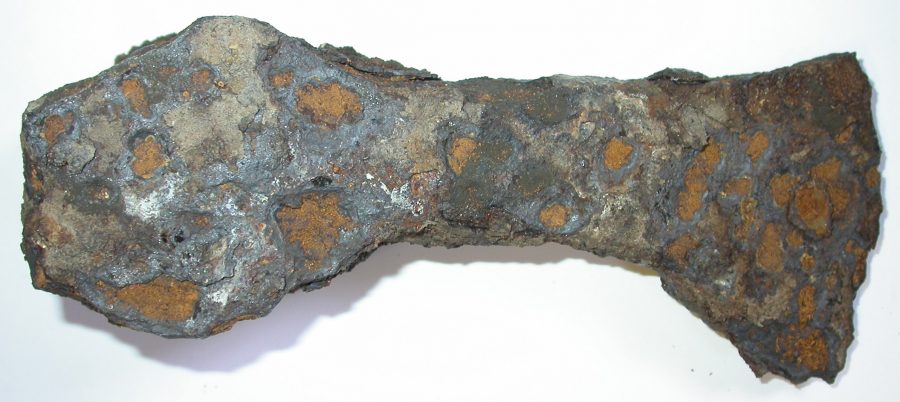 An iron axe-head found near Repton, Derbyshire. (c) Derby Museum and Art Gallery