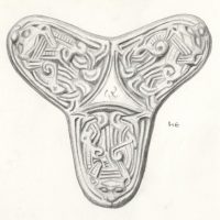 Drawing of a trefoil brooch (c) Lincolnshire County Council