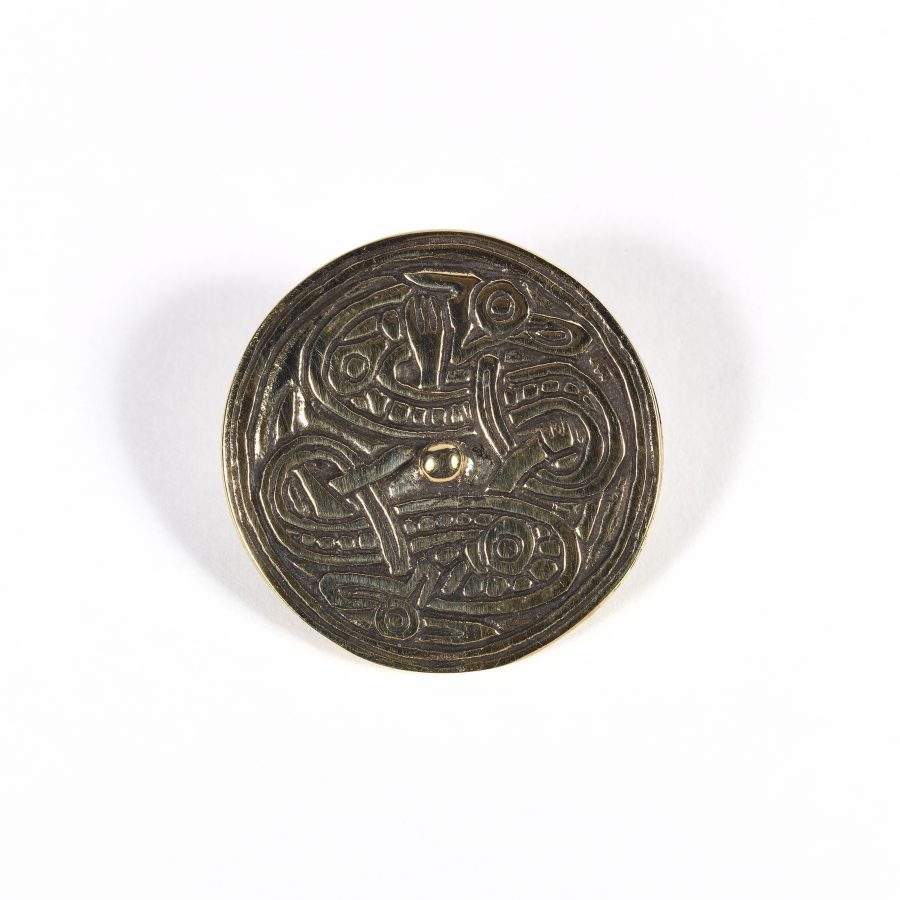 A reproduction copper-alloy Jelling-style brooch based on an original from Melton, Leicestershire. (c) Centre for the Study of the Viking Age
