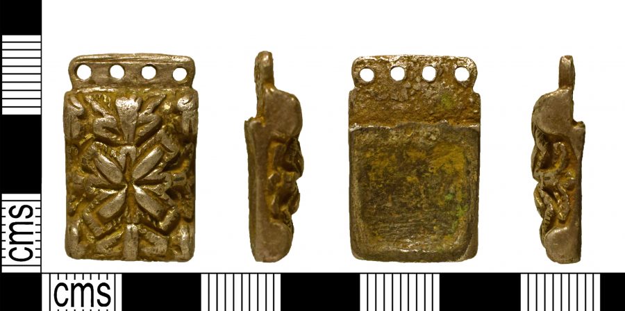 A Carolingian silver strap-end found near Aynho, Northamptonshire. (c) Portable Antiquities Scheme, CC BY-SA 4.0