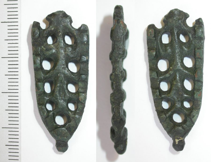 A copper-alloy Winchester style strap-end found near Bunny, Nottinghamshire. (c) Portable Antiquities Scheme, CC BY-SA 4.0