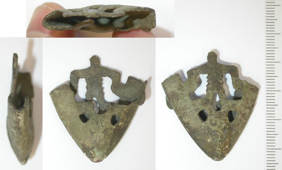 A copper-alloy dagger scabbard chape found near Tupholme, Lincolnshire. (c) Portable Antiquities Scheme, CC BY-SA 4.0