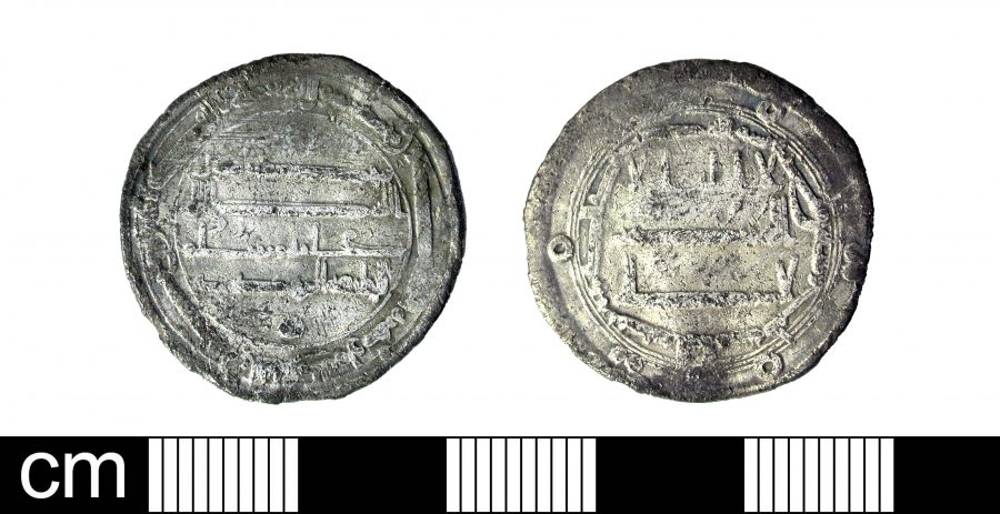 An Arabic silver dirham found near Aldwincle, Northamptonshire. (c) Portable Antiquities Scheme, CC BY-SA 4.0