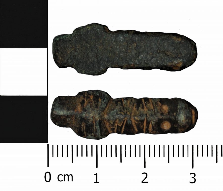 A zoomorphic copper-alloy strap-end found near Sutton, Nottinghamshire. (c) Portable Antiquities Scheme, CC BY-SA 2.0