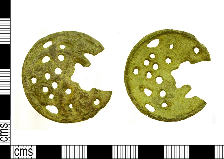 A Jellinge-style copper-alloy disc brooch found near Bardney, Lincolnshire. (c) Portable Antiquities Scheme, CC BY-SA 4.0