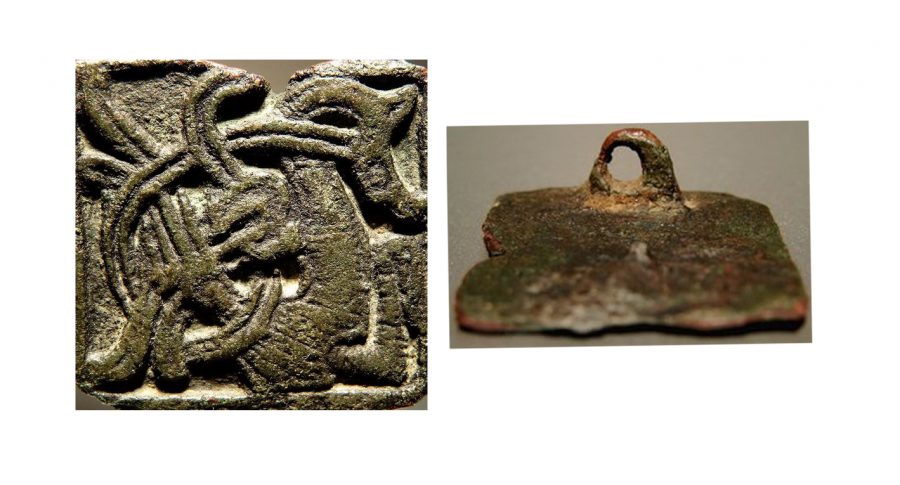 A Mammen-style copper-alloy square brooch found in Leicestershire. (c) Portable Antiquities Scheme, CC BY-SA 2.0