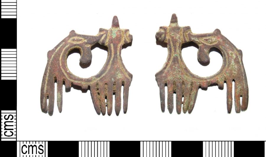 Half of a copper-alloy comb pendant found near Mareham on the hill, Lincolnshire. (c) Portable Antiquities Scheme, CC BY-SA 4.0