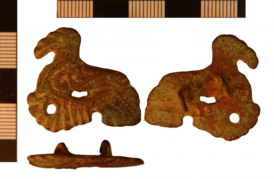 A copper-alloy zoomorphic plate brooch found near Crowle and Ealand, Lincolnshire. (c) Portable Antiquities Scheme, CC BY-SA 4.0