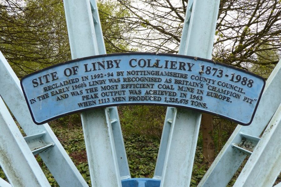 Linby colliery memorial plaque