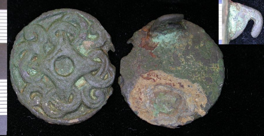 An Anglo-Scandinavian copper-alloy disc brooch found near Burton and Dalby, Leicestershire. (c) Portable Antiquities Scheme, CC BY-SA 4.0