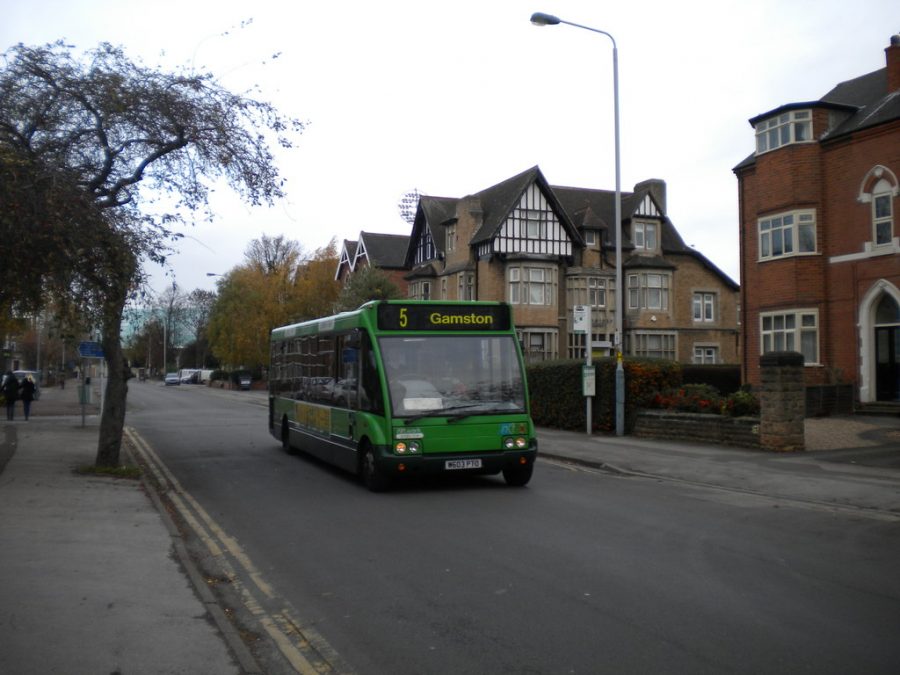 Bus heading towards Gamston