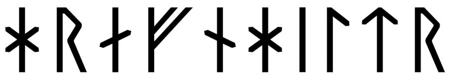 Hrafnhild written in runes