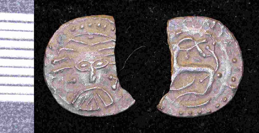A Danish silver sceat found near Kirby Bellars, Leicestershire. (c) Portable Antiquities Scheme, CC BY-SA 4.0