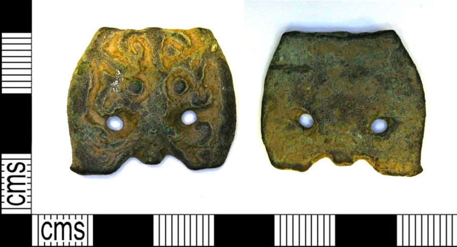 A copper-alloy stirrup-strap mount found near Barrowden, Rutland. (c) Portable Antiquities Scheme, CC BY-SA 2.0
