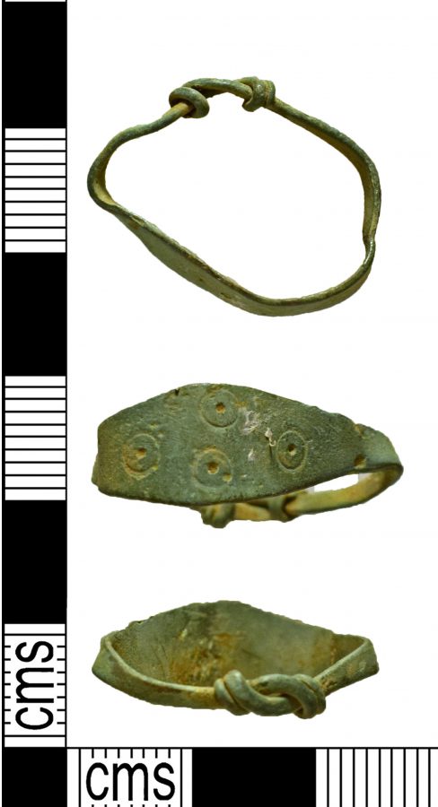 A copper-alloy stamped finger ring found near Cransley, Northamptonshire. (c) Portable Antiquities Scheme, CC BY-SA 4.0