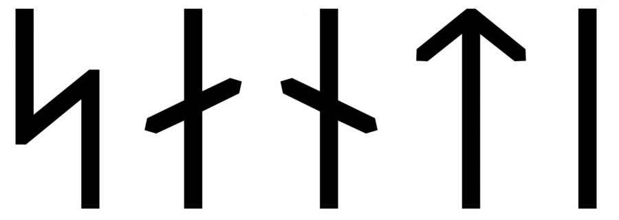 Sandi written in runes