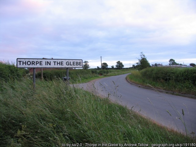 Thorpe in the Glebe sign