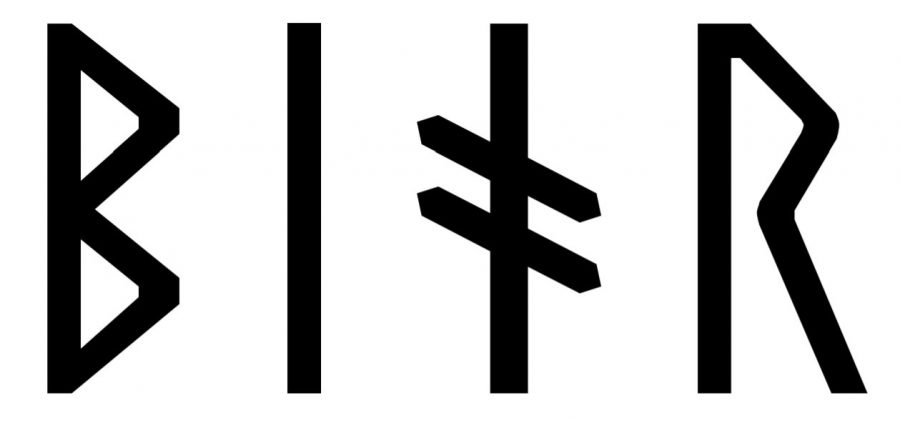 Bjor written in Viking Age runes (Group A)